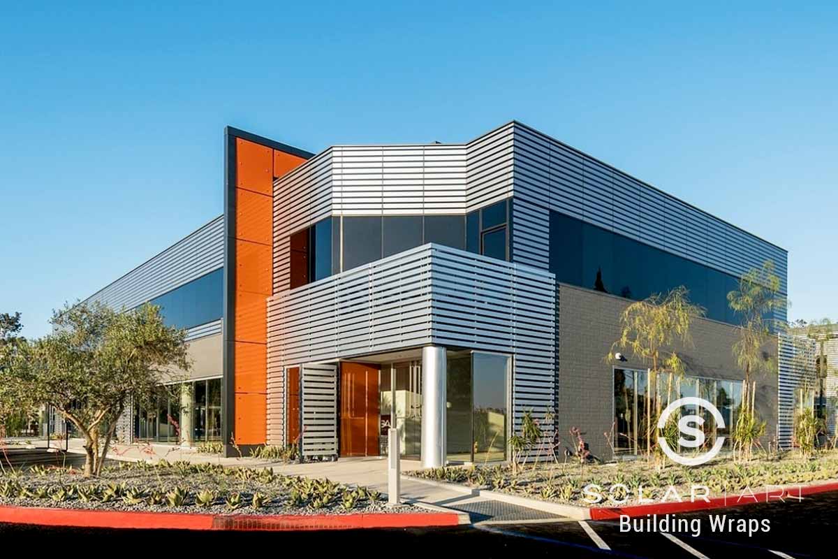 Brushed Aluminum Vinyl  Building Wrap Installation in San Diego, California