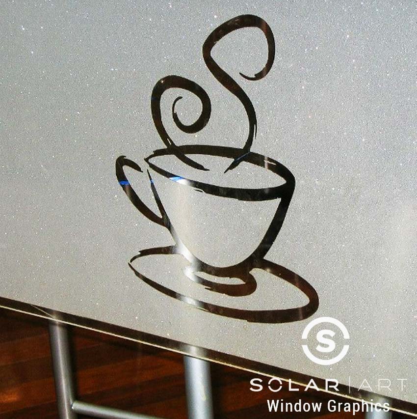 Frosted Window Logo Installation at a Coffee Shop in Los Angeles, California